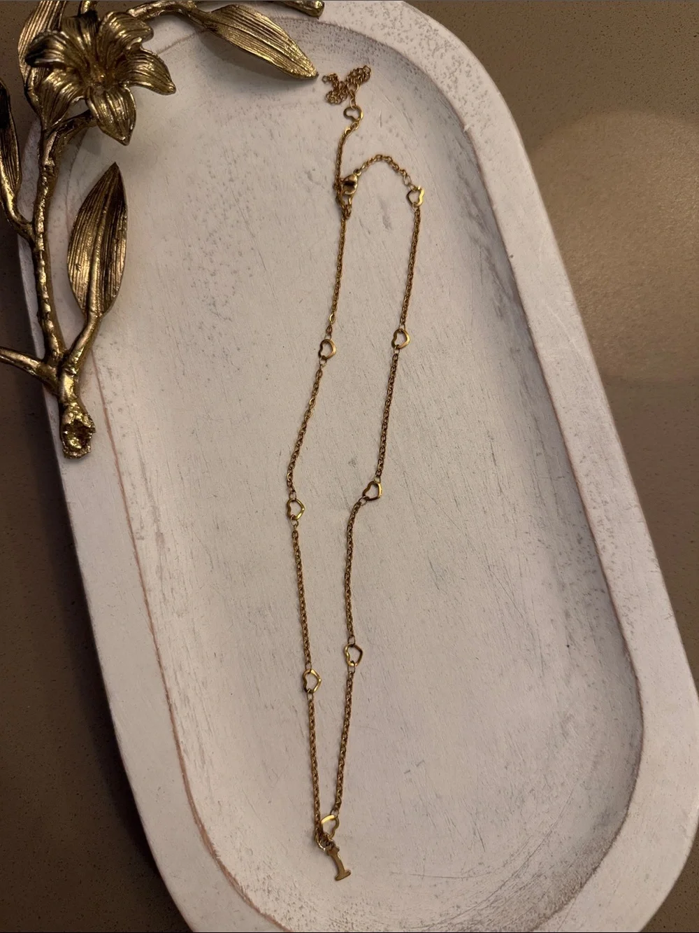 Delicate Gold Heart Link Necklace - Women Jewelry